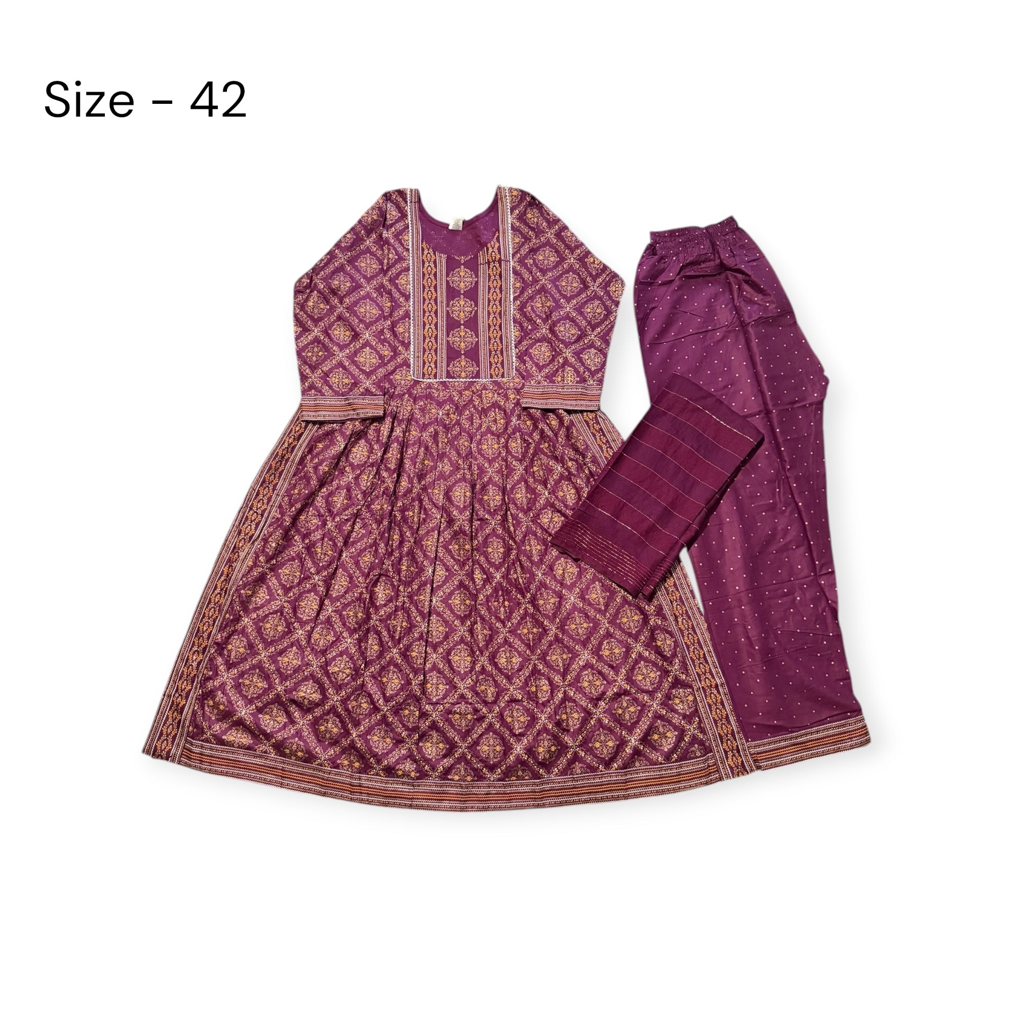 Anarkali suit with straight pajama