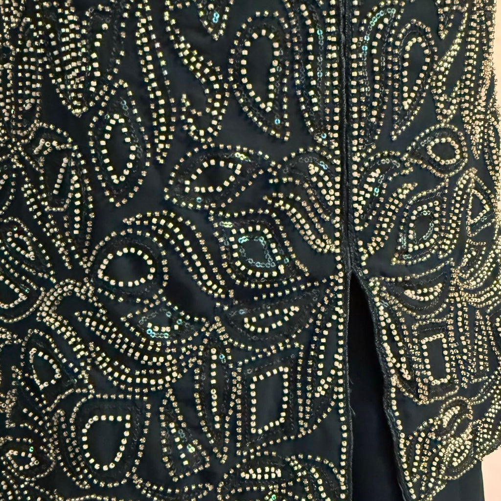 Peacock color Palazzo suit with katdana handwork and duptta - fabric georgette