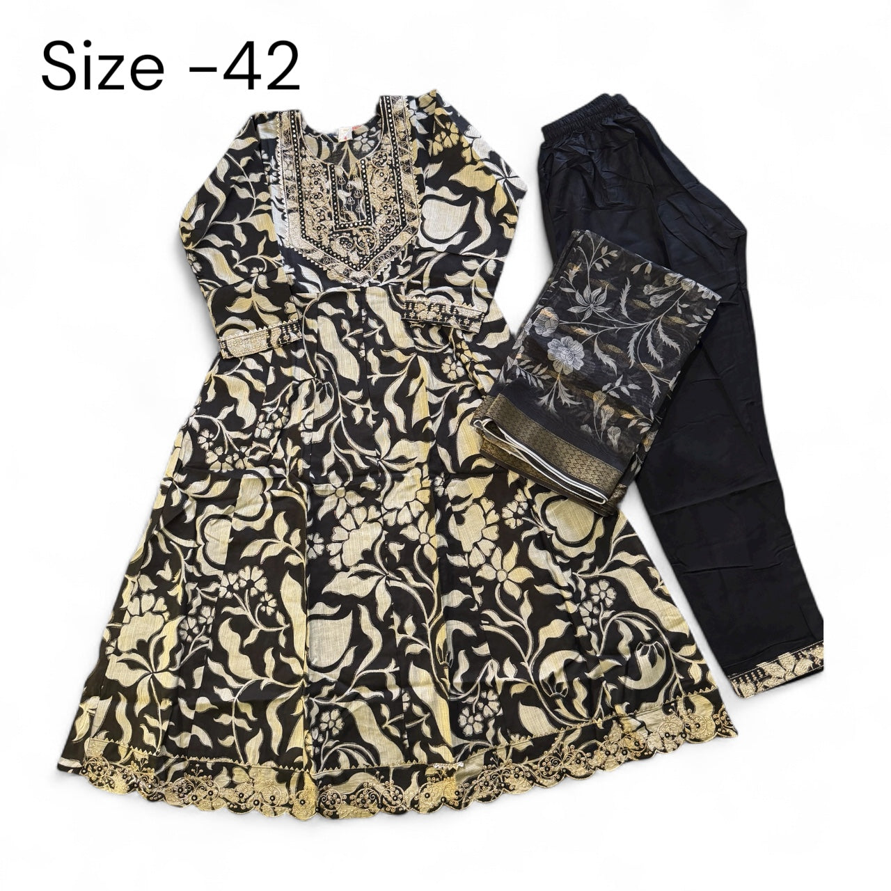 Anarkali suit with plazo set