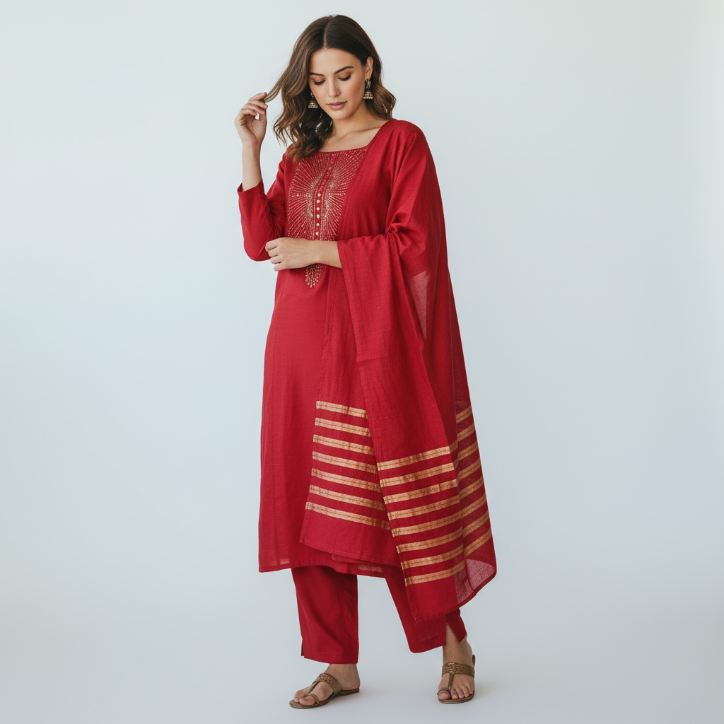 Straight suit with pajama set